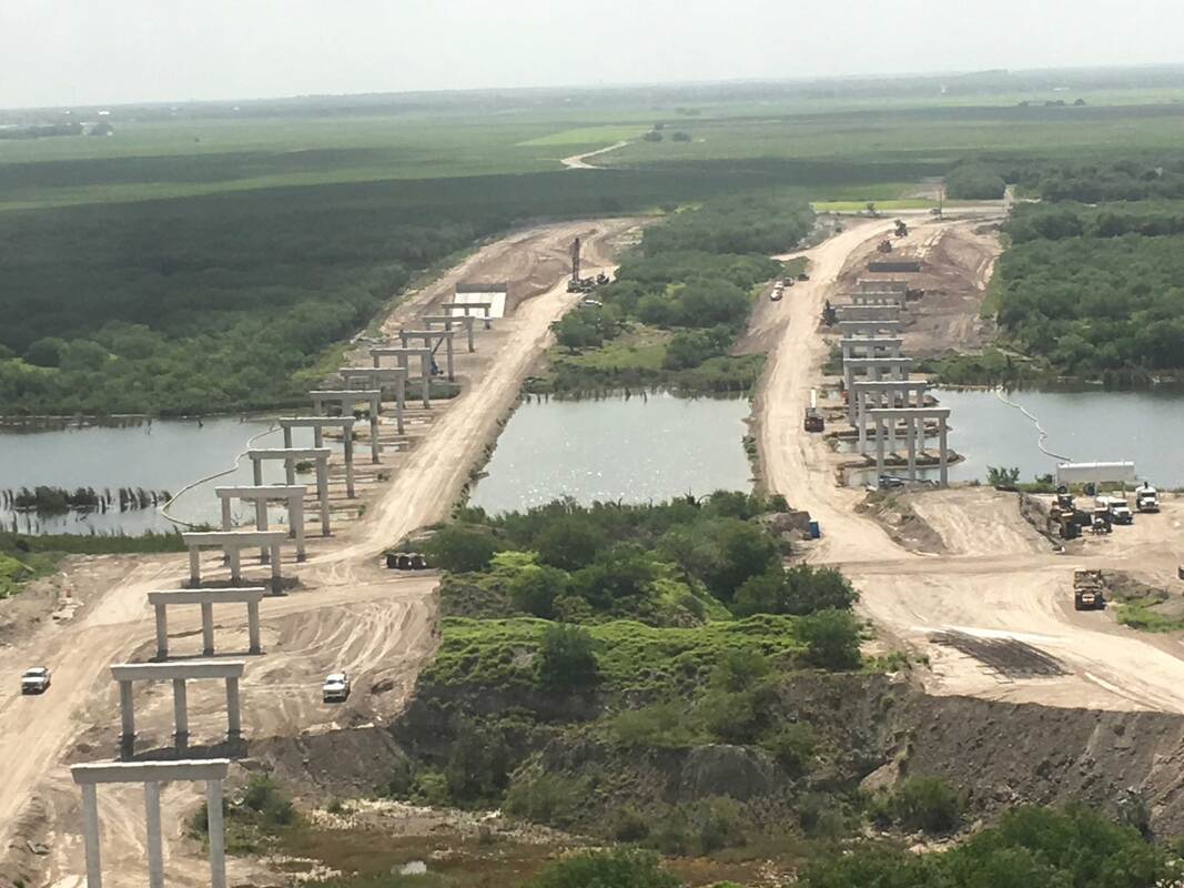 La Joya Bypass flyover bridge under construction, Texas