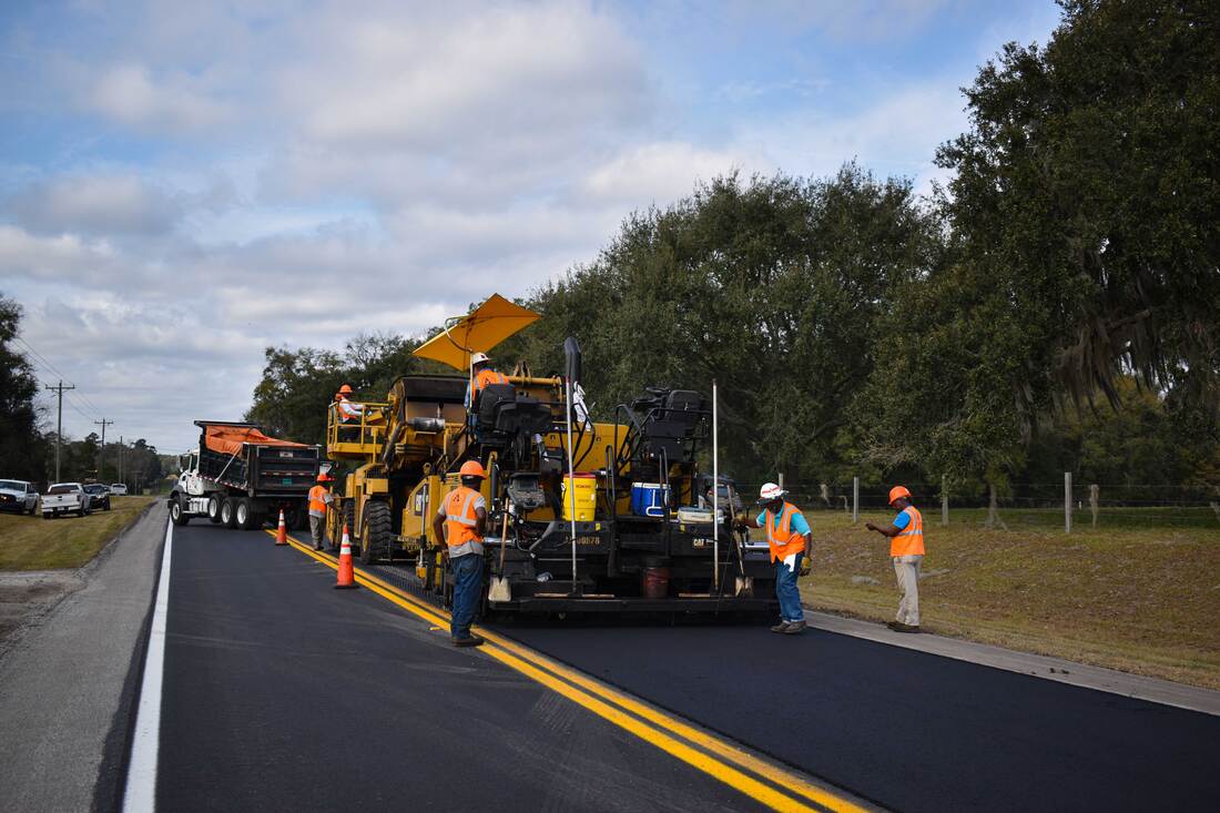 SR 6 highway resurfacing near Madison, Florida