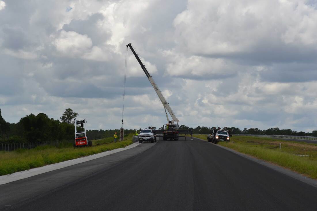 Starke Bypass elevated highway construction, Bradford County, Florida
