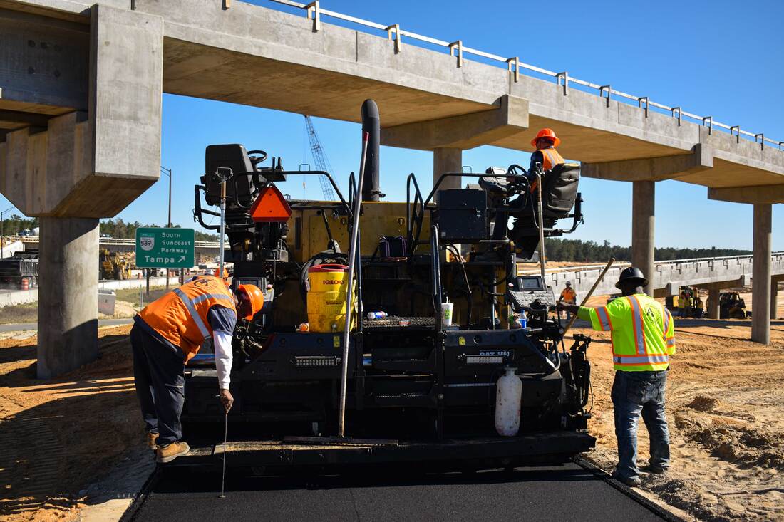 Suncoast Parkway highway construction near Brooksville, Florida